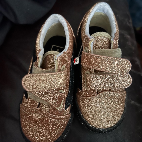 VANS Old Skool - Pink Gold and Black Glitter Colorway - size TODDLER 7 -721454 - Picture 6 of 6